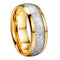 Fashion Creative Negro Narrow Wood Grain Stainless Steel Ring Dorado number 6