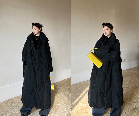 Abrigo Largo Invierno Talla Grande Estilo Coreano para Mujer - Image 12