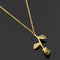 Fashion leaf necklace Dorado