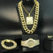 Conjunto de Cadena Cubana de Diamantes Completos Hip Hop para Hombre