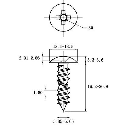Tornillo Autorroscante de Acero Inoxidable Cabeza Ancha Tipo Champiñón - Image 53