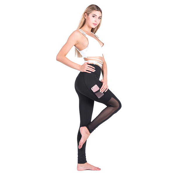Leggings de Yoga con Bolsillos para Celular, Secado Rápido y Malla Transpirable
