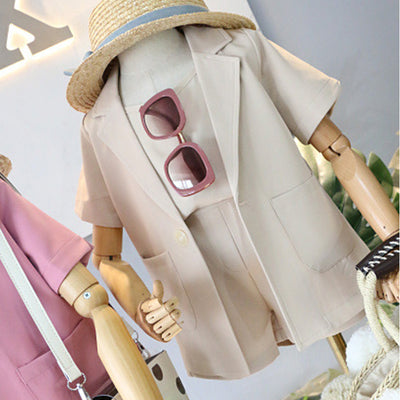Conjunto de Tres Piezas Infantil: Chaleco, Shorts y Blusa de Gasa Ligera para Primavera y Verano - Image 3