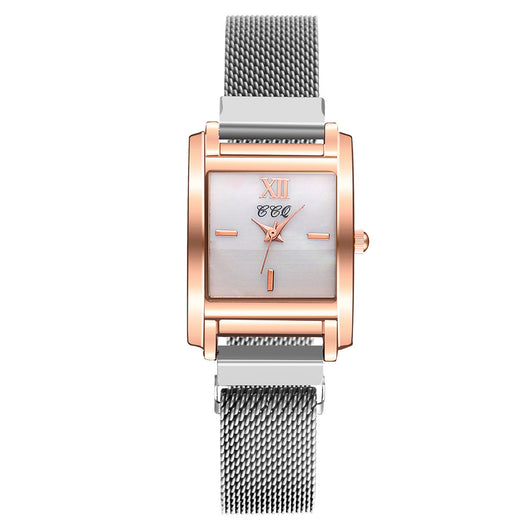 Reloj de Cuarzo Elegante Oro Rosa con Esfera Cuadrada Versátil - Image 10