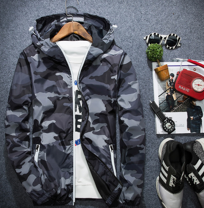 Chaqueta Camuflaje Hombre con Capucha y Cremallera Luminosa - Abrigo Casual de Primavera - Image 18