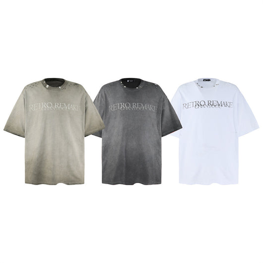 Camiseta Punk Desgastada de Manga Corta para Hombre - Image 8