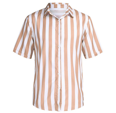 Camisa Casual de Rayas para Hombre - Manga Corta - Image 12