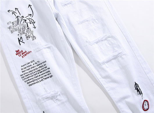 Jeans Rotos con Bordado Artesanal - Image 3