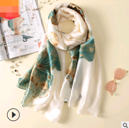 Pañuelo de Seda Artificial Elegante - Bufanda Protectora para Primavera, Verano y Otoño