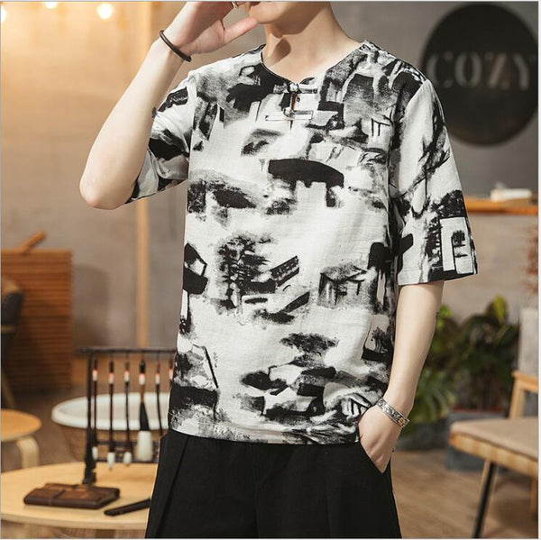 Camiseta de Manga Cinco Puntos Estampada