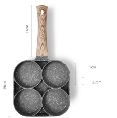 Sartén Multifuncional 4 Hoyos Antiadherente - Piedra Médica para Huevos, Hamburguesas y Panqueques - Image 9
