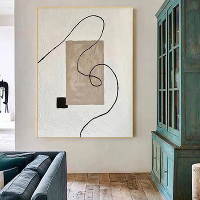 Cuadro Minimalista Blanco y Negro - Arte Abstracto para Sala de Estar - Image 9