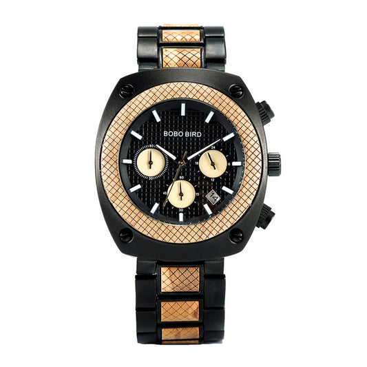 Reloj de Madera Multifunción con Tres Esferas de Cuarzo - Image 2