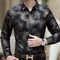 Camisa Casual de Manga Larga Estampada para Hombre