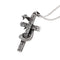 Mens Fashion Vintage Solid Three-dimensional Cobra Cross Pendant Necklace Plateado With 50CM Dragon Bone Chains