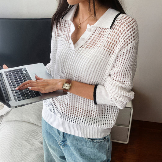 Blusa Larga Calada para Mujer - Diseño Moderno Otoño Invierno - Image 3
