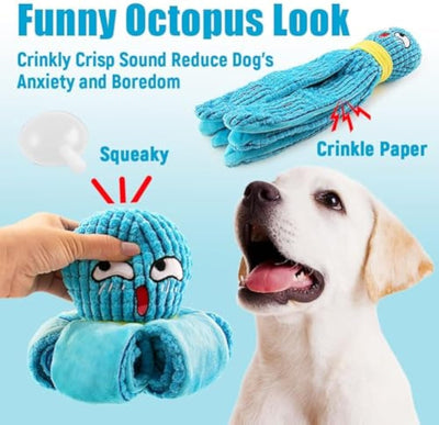 Juguete Interactivo Pulpo para Perros - Peluche con Texturas y Sonidos Crujientes - Image 7