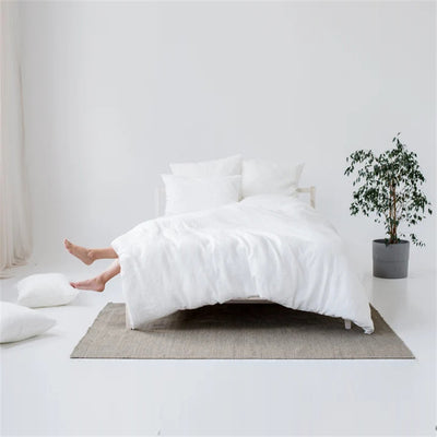 Juego de Cama Nórdico Minimalista en Lino Natural de 4 Piezas - Image 8