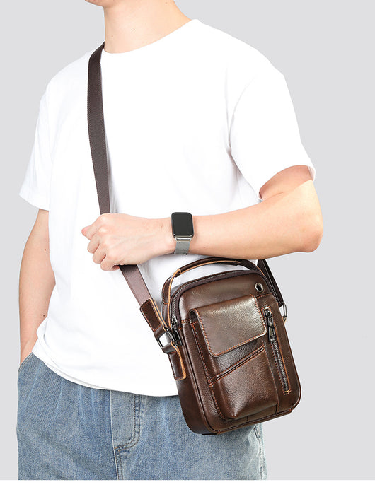 Bolso Crossbody de Cuero Minimalista para Hombre - Image 25