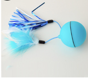 Pink pet electric toy LED rolling ball for cats, made of ABS plastic, with a black dividing line. - Image 12