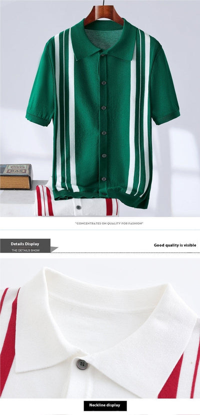 Polo Casual de Rayas Transpirable para Hombre - Image 17