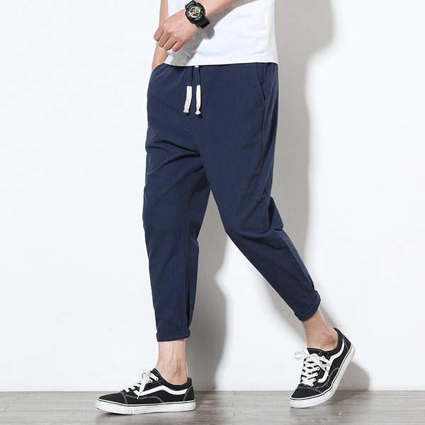 Pantalones de Lino para Hombre Estilo Coreano - Ajuste Relajado y Fresco