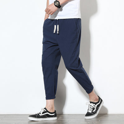 Pantalones de Lino para Hombre Estilo Coreano - Ajuste Relajado y Fresco