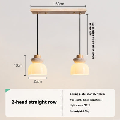 Lámpara de Mesita Estilo Japonés Minimalista en Madera Natural - Image 7