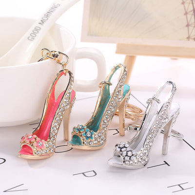 Llavero de Tacón Alto con Diamantes de Moda