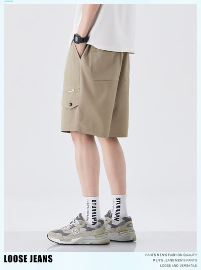Pantalones Cortos de Trabajo Estilo Retro American para Hombre - Algodón Ice Silk Fresco - Image 7