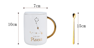 Taza de Cerámica con Constelaciones del Zodiaco y Cuchara de Regalo - Image 15