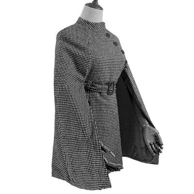 Capa Tejida a Cuadros Estilo Europeo Efecto Adelgazante para Mujer - Image 5
