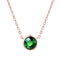 Necklace for Women Simple Estilo Cubic Zirconia Pendant Necklace Rose Dorado Color Fashion Jewelry Birthday Gift Verde
