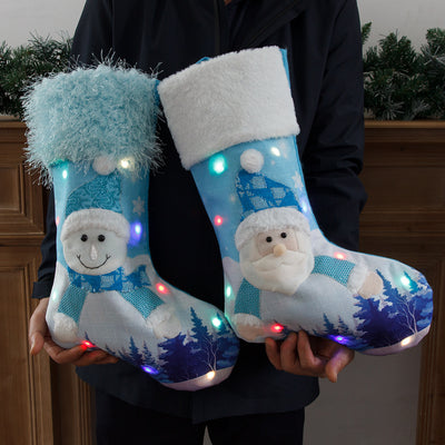 Calcetín Navideño Gigante con Luz LED - Bolsa de Regalos Brillante para Decoración Festiva - Image 10
