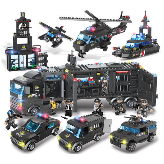 Bloques de Construcción Portaaviones Militar Policía para Niños - Image 3