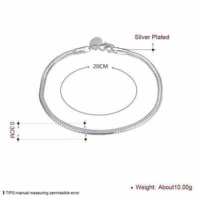 Pulsera de Plata con Hueso de Serpiente 3mm - Image 3