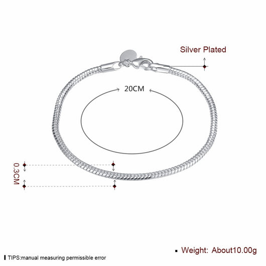 Pulsera de Plata con Hueso de Serpiente 3mm - Image 3