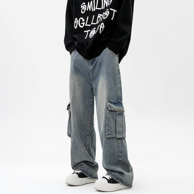 Pantalones Rectos Anchos Estilo Retro para Hombre - Image 3