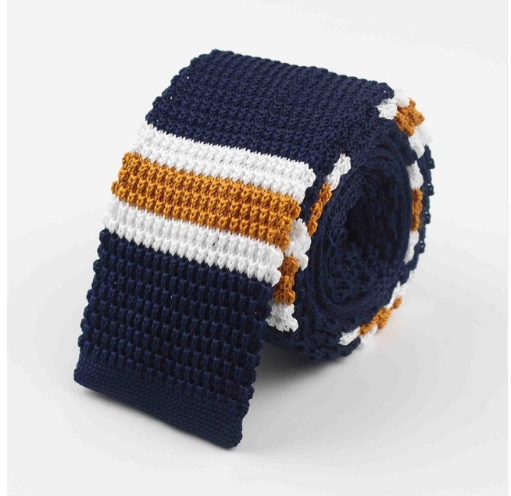 Corbata Tejida Delgada a Rayas para Hombre - Diseño Moderno y Sofisticado - Image 22