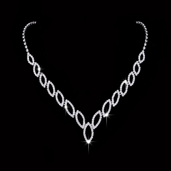 Conjunto de Joyería Nupcial: Aretes y Collar Clásico Kiss Kiss 451