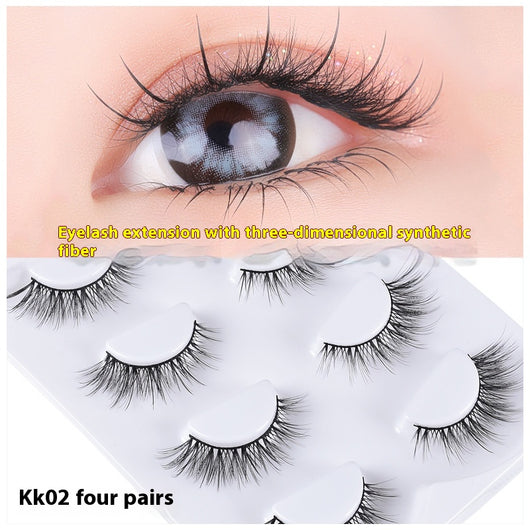 Juego de 4 Pares de Pestañas Postizas Voluminosas con Efecto Cola Alargada - Image 3