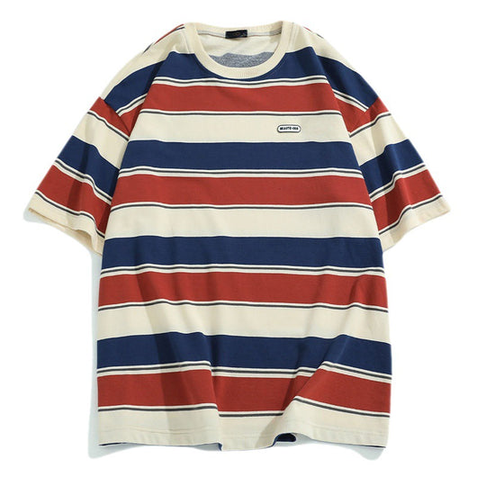 Playera Rayada de Manga Corta para Hombre - Comodidad de Verano - Image 2