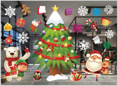 Pegatinas Navideñas para Ventanas en Colores Festivos - Image 33