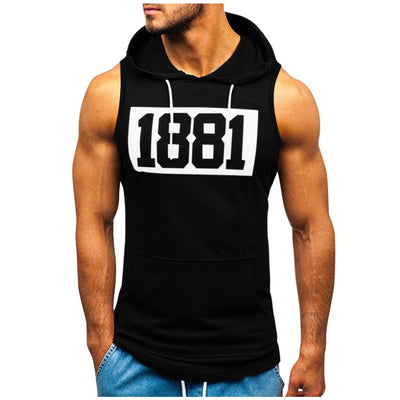 Sudadera Deportiva sin Mangas con Estampado de Letras para Hombre - Image 4