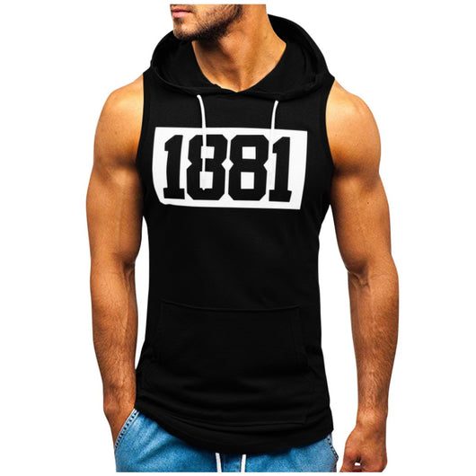 Sudadera Deportiva sin Mangas con Estampado de Letras para Hombre - Image 4