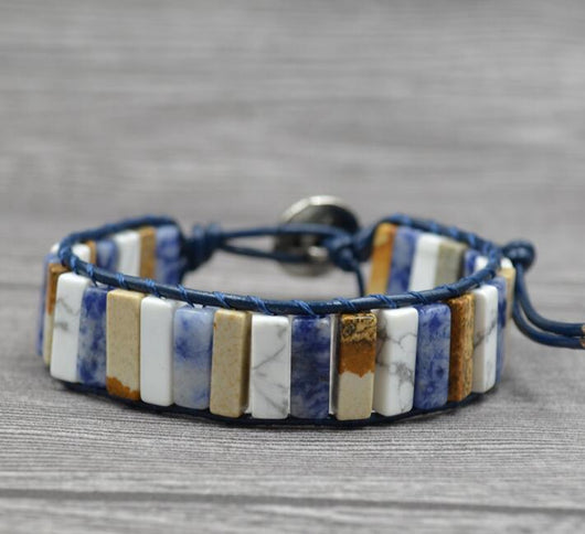 Pulsera Chakra de Piedras Naturales - Tejida en Cuero con Cuentas Multicolor - Image 18