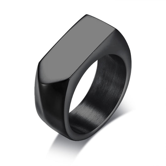 Anillo Cuadrado de Acero Inoxidable Negro para Hombre - Estilo Rock Vintage Hip Hop - Image 12