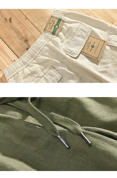 Shorts de Lino Casual para Hombre con Bolsillos y Cordón - Image 15