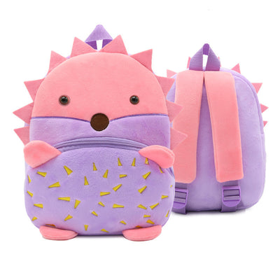 Plush gray and navy blue elephant backpack for toddlers, featuring a front zipper pocket, brown ears, and adjustable straps. - Image 11