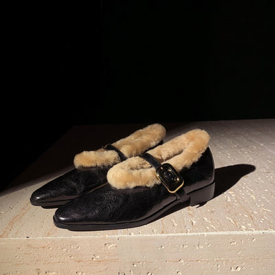 Zapatos Mujer con Correa al Tobillo en Piel de Oveja - Image 7